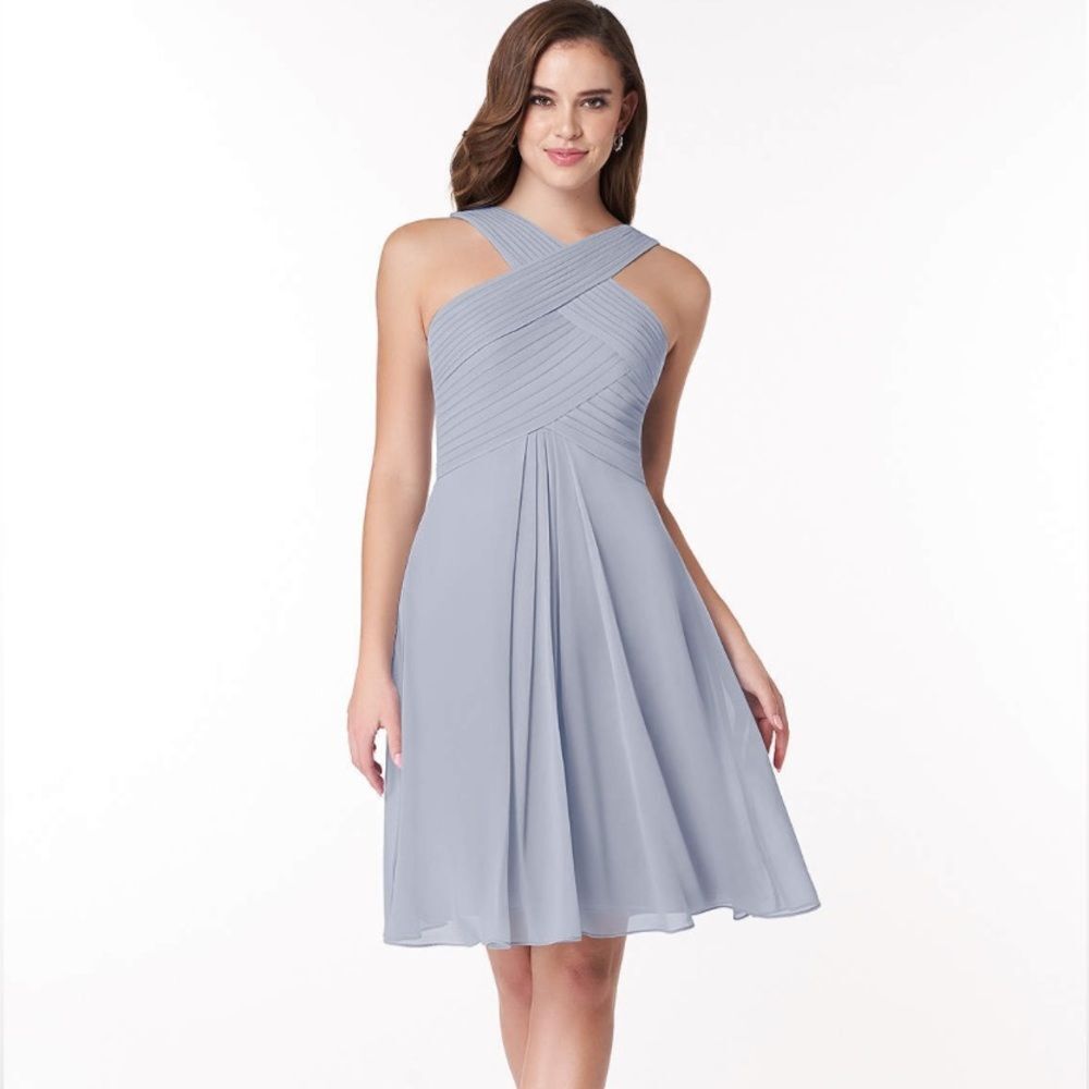 Azazie NWT dusty blue formal dress Size 6